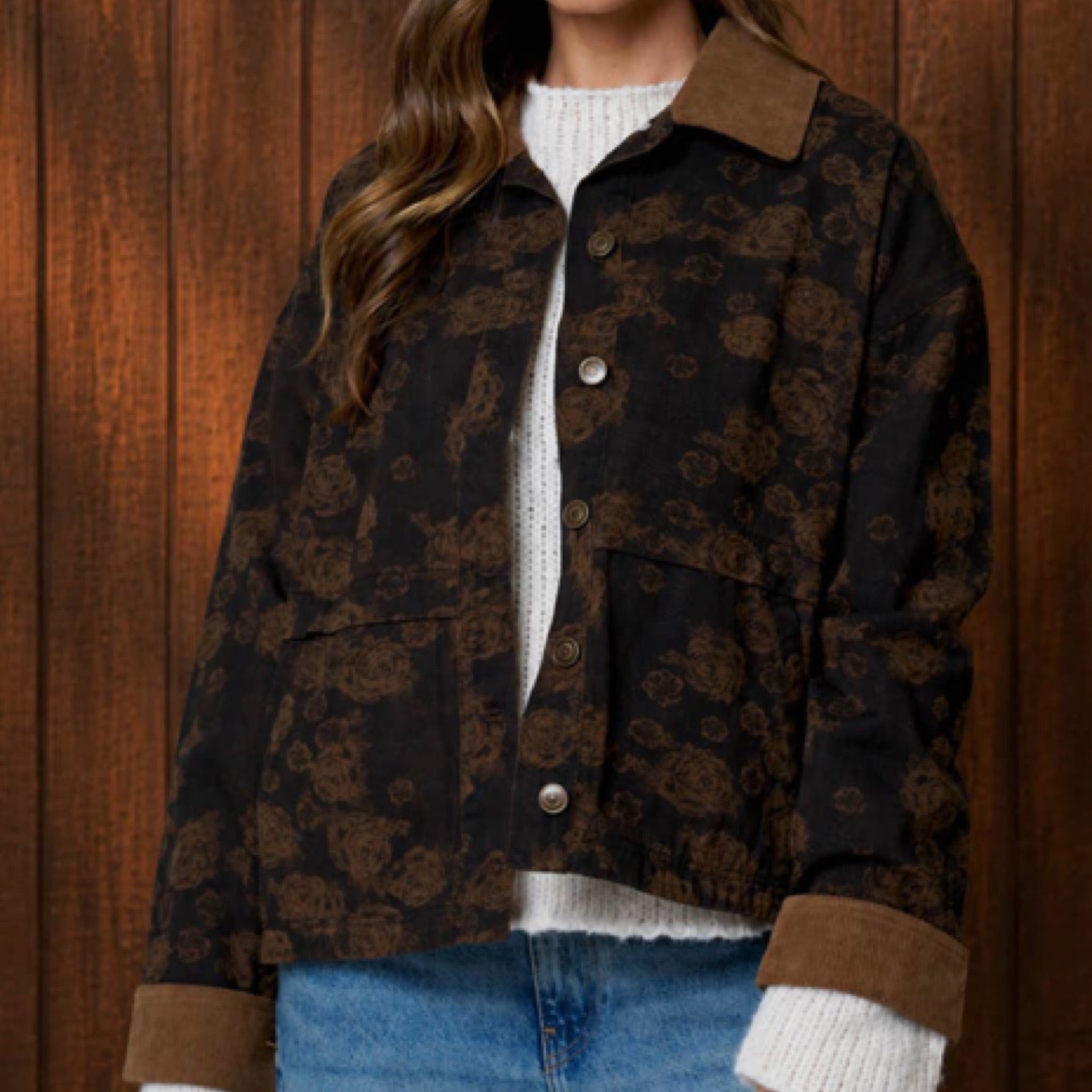 Floral Denim Jacket | Harper Jo & Company